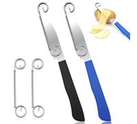 2 Pieces Quick Slicing Knife, 3-in-1 Multifunctional Vegetable Fruit Knife, Coltello Per Affettare Rapidamente con Molla Regolabile, Pelapatate in Acciaio Inossidabile