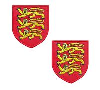 2 Pieces Royal of UK England Army Badge British Three Lion Shield Hook and Loop Embroidery Patch for Backpack Clothes Bag Suit Jersey Jacket Dog Vest Uniform Airsoft Armband