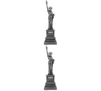 2 Pieces Statua Libertà Della Figurine Per Decorazione Casa Ornamento