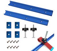 2 Pièces T Track 400mm, T Binario T In Lega Di Alluminio, Binario con Scanalatura a T con 2 Manici M8, M6 M8 T-Track Dado Scorrevole T, per La Sega a Banco di la, Falegnameria