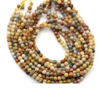 2 pietre naturali da 3,0 mm, piccole perle rotonde, minuscoli cristalli sciolti di quarzo rosa, ametista, gemme, perline, accessori per braccialetti fai da te - Agata pazza - 2 mm (175 perline)