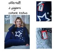2 Pigiami donna LONSDALE cotone 100% ESTIVO PRIMAVERILE manica lunga con polsino