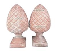 2 Pigne Pigna in Terracotta toscana ceramica terminale tuscan terracotta coppia