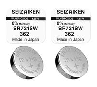 2 pile a bottone originali SEIZAIKEN 362, SR721SW, 1,55 V, batterie per orologio, ossido d'argento, 0% mercurio, 100% Made in Japan