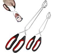 2 pinze da barbecue in acciaio inox, pinze da cucina per barbecue e cucina | Robuste pinze per barbecue, resistenti al calore e antiscivolo, pinze per salsicce per grigliare facilmente carne e salsicce