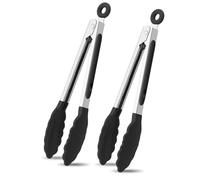 2 Pinze da Cucina,Pinza Cucina,Pinza da Cucina,Pinze da Cucina Professionali,Realizzate in Acciaio Inossidabile,con Sistema di Bloccaggio,Adatte per Cucinare e Grigliare,21 cm