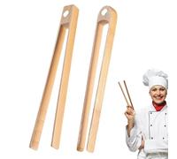 2 pinze magnetiche per tostapane, in , resistenti al calore, riutilizzabili, per tostapane, antiscivolo, lunghe e in legno naturale, pinze da cucina per barbecue, barbecue e buffet (21 cm)