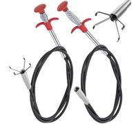 2 pinze per artigli da 200 cm/90 cm, flessibili per la pulizia dei tubi, a spirale di scarico, a quattro artigli la pinza per scarico per cucina, bagno e fogne
