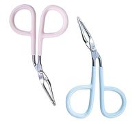 2 pinzette per sopracciglia a forbice in acciaio inox con manico a forbice pinze professionali per capelli Pinze da salone di bellezza per la rimozione dei peli delle sopracciglia e della barba