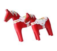 2 Pittura Colorata in Legno Dala Horse Figurine Decori Desktop Ornamenti per Scaffali per Migliorare L'ambiente Home Office Figurina Cavallo in Legno