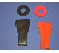 2 Pk Batteria Terminal Stivali & Rondelle Rosso Nero Barca Hot Rod Auto Marino