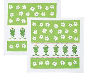 2-pk strofinacci in spugna, 100%_cotone/cotone, summer green, 50 x 50 cm