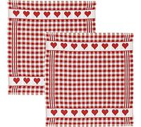 2-pk strofinacci in spugna, 100% cotone, dark red, 50 x 50 cm