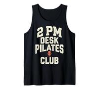 2 PM Desk Pilates Club Slump Work Humor Office Canotta