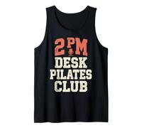 2 PM Desk Pilates Club Slump Work Humor Office Canotta