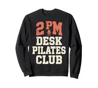 2 PM Desk Pilates Club Slump Work Humor Office Felpa