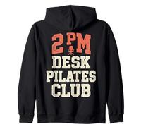 2 PM Desk Pilates Club Slump Work Humor Office Felpa con Cappuccio