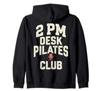 2 PM Desk Pilates Club Slump Work Humor Office Felpa con Cappuccio