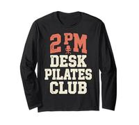 2 PM Desk Pilates Club Slump Work Humor Office Maglia a Manica