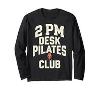 2 PM Desk Pilates Club Slump Work Humor Office Maglia a Manica