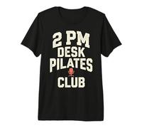 2 PM Desk Pilates Club Slump Work Humor Office Maglietta Premium