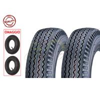 Union EGA10RIU 2 CAMERE d'Aria + 2 Pneumatici COPERTONI 4.00-10 RINFORZATI 6PR GOMME 69N per Ruote Carrello RIMORCHIO APPENDICE