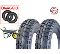 Union EGA08NTE 2 COPERTONI 3.50-8 + CAMERE d'Aria Pneumatici RINFORZATI 4PR GOMME Ruota CARRIOLA Modello Vespa, pneumatico 40 cm