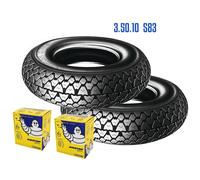 2 Pneumatici 3.50-10 59J Michelin S83 + 2 CAMERE VESPA PX 125/150/200
