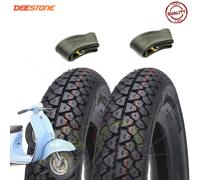 2 PNEUMATICI DEESTONE 3.50-10 + CAMERE PIAGGIO VESPA PX 125 150 200 ARCOBALENO