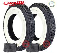 2 PNEUMATICI FASCIA BIANCA GOMMA UNILLI 3.00-10 + CAMERA VESPA 50 R