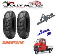 2 PNEUMATICI GOMME RUOTA DEESTONE 100/90-10 TASSELLATA PER PIAGGIO APE 50 TUTTI