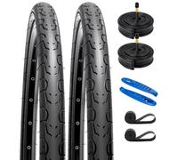 2 pneumatici per bici da strada 700C 700X38C/40-622 e 700C, con valvola Schrader con 2 strisce per cerchioni, compatibili con pneumatici e tubi per biciclette 700X36C 700X37C 700X38C 700X39C 700X40C 4