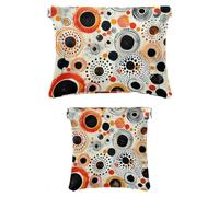 2 pochette per cosmetici tascabili in finta pelle, piccola pochette per il trucco, mini tasca tascabile, borsa portatile per cosmetici, arte astratta moderna a pois, Motivo: 3621, 7.1x5.8in/4.7x4.5in