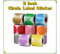 2 pollici Etichette adesive termiche Circle Adesivi termici rotondi autoadesivi multifunzionali da rotolo - 600 etichette/1 rotolo per ufficio, aula, fai da te famiglia logo, codice QR, etichetta nome
