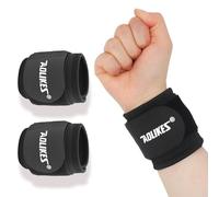 2 polsiere avvolgenti a compressione, per allenamento in palestra, doppia chiusura in velcro, per badminton, basket, tennis, manubri, 2 pezzi