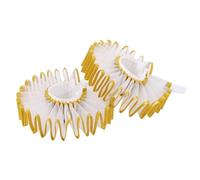 2 polsini da clown con volant in stile rinascimentale Tudor elisabettiano, accessori per costumi vittoriani, per Halloween e carnevale, Bianco-oro-1, Taglia unica