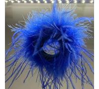 2 polsini da donna con piume di struzzo, eleganti polsini a forma di piuma, per donne e ragazze, accessori per capelli, accessori per feste, costume di Halloween, blu