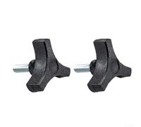 2 pomelli in plastica nera da 5/16"-18 con manico a stella a tre rebbi, diametro 5,1 cm, dado per T-Track, maschere e dispositivi per la lavorazione del legno