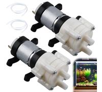 2 pompe a membrana 12 V: 385 DC pressione dell'acqua pompa a membrana, 1-2 L/min, mini pompa di aspirazione dell'acqua, autoadescante, 12 V, mini pompa elettrica di aspirazione dell'acqua per tè,