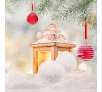 2 pompon in poliestere bianco: accessori fai da te per pupazzo di neve, palline