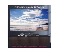 2-Port AV RCA 2-in 1-Out Composite Video Audio Switcher Selector Box for TV DVD Player, /SNES/N64 PS2 Game