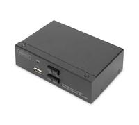 2-port DIGITUS KVM switch - 2x DP-1x DP/HDMI 2.0 Out - Single display - UHD 4K@6