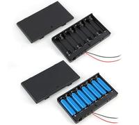 2 Porta Batterie 12v 8xaa, Custodie per Batterie in Plastica Con Interruttore, Vano Batterie in Plastica Robusta, Scatola per Batterie per Fai Da Te, Elettronica, Giocattoli, LED