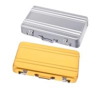 2 porta biglietti da visita in alluminio compatto custodia in metallo 9,5 x 6,3 cm per supporto professionale di sicurezza quotidiana e da viaggio