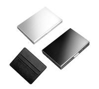 2 porta carte di credito in acciaio inox e 1 porta biglietti da visita, porta carte di credito in metallo, per donne e uomini (oro e argento), gold, taglia unica, Classico