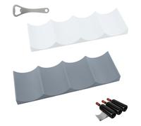 2 portabottiglie per frigorifero, 2 colori, per frigorifero, per bottiglie antiscivolo, impilabile, per frigorifero, per cucina