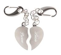 2 portachiavi a forma di cuore da separare e incidere con un testo - Portachiavi a forma di cuore separato con nome inciso su ciascuna metà - Portachiavi a forma di cuore diviso personalizzabile