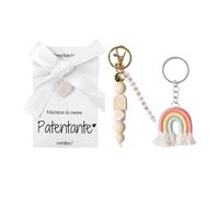 2 Portachiavi Alla Moda, Portachiavi D'Amore Con Perline Di Legno, Ciondoli Con Nappe Intrecciate, Simpatici Ornamenti Arcobaleno, Accessori Per Borse Quotidiane.