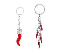 2 Portachiavi Chili, Accessori Creativi E Divertenti, Ciondoli Per Borse In Metallo Alla Moda, Regali Di Natale Per Gli Amici, Adatti Per Auto, Chiavi, Zaini.