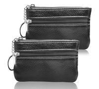 2 portachiavi in pelle PU, Portamonete da Donna in Mini Pelle, piccolo astuccio per chiavi, portamonete, piccolo portafoglio da donna con 2 comparti a cerniera per chiavi dell'auto